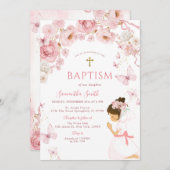 Dusty Pink Watercolor Baptism for Daughter Kaart (Voorkant / Achterkant)