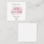 Dusty Pink Watercolor Discount Rewards Vierkante Visitekaartje (Voorkant / Achterkant)