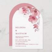 Dusty Pink Watercolor Flowers White Kaart (Voorkant / Achterkant)