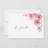 Dusty Pink Watercolor Wedding RSVP Kaartje (Achterkant)