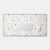 Dusty Pink Watercolor Wildflower Bureaumat (Keyboard & Muis)