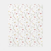 Dusty Pink Watercolor Wildflower Fleece Deken (Voorkant)