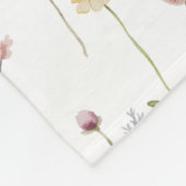 Dusty Pink Watercolor Wildflower Name Fleece Deken (Hoek)