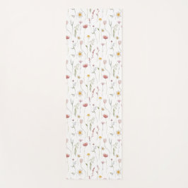 Dusty Pink Watercolor Wildflower Yogamat