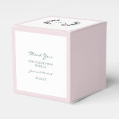 Dusty Pink Waterverf Magnolia Bouquet Wedding Bedankdoosjes (Voorkant Zijde)