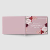 Dusty Pink Waterverf Rozen Baby shower Gastenboek (Volledig)