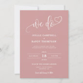 Dusty Pink we doen Boho Wedding QR Code Arch Foto Kaart (Voorkant)