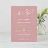 Dusty Pink we doen Boho Wedding QR Code Arch Foto Kaart (Staand voorkant)