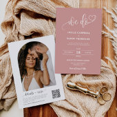 Dusty Pink we doen Boho Wedding QR Code Arch Foto Kaart