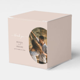 Dusty Pink we doen minimalistisch fotohuwelijk Bedankdoosjes