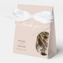Dusty Pink we doen minimalistisch fotohuwelijk Bedankdoosjes