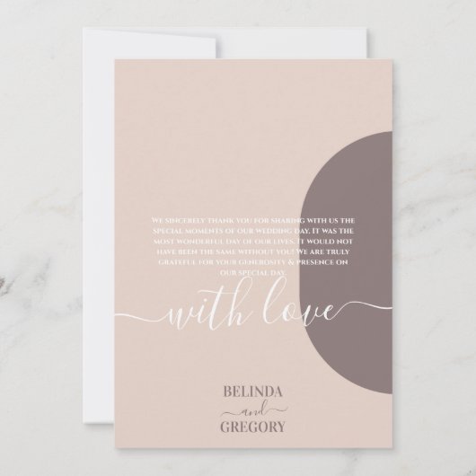 Dusty Pink we doen minimalistisch fotohuwelijk Bedankkaart (Achterkant)