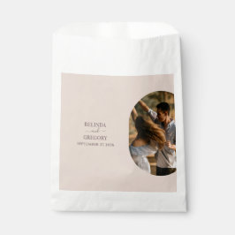 Dusty Pink we doen minimalistisch fotohuwelijk Bedankzakje