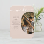 Dusty Pink we doen minimalistisch fotohuwelijk Kaart (Staand voorkant)