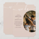 Dusty Pink we doen minimalistisch fotohuwelijk Kaart (Voorkant / Achterkant)