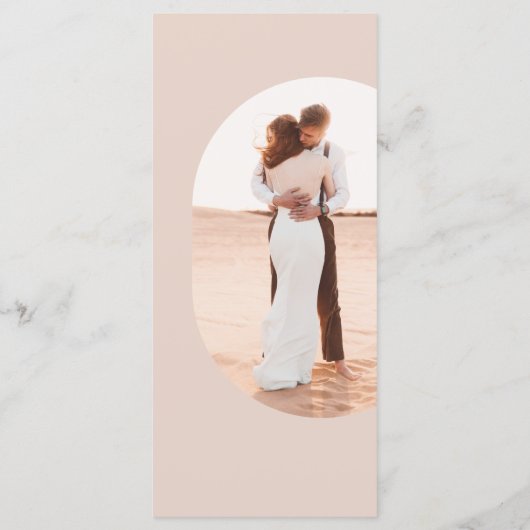 Dusty Pink we doen minimalistisch fotohuwelijk Menu (Achterkant)