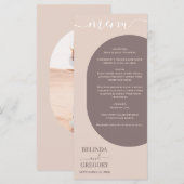 Dusty Pink we doen minimalistisch fotohuwelijk Menu (Voorkant / Achterkant)
