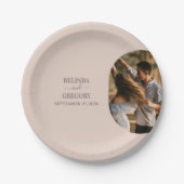 Dusty Pink we doen minimalistisch fotohuwelijk Papieren Bordje (Voorkant)