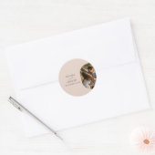 Dusty Pink we doen minimalistisch fotohuwelijk Ronde Sticker (Envelop)