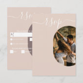 Dusty Pink we doen minimalistisch fotohuwelijk RSVP Kaartje (Voorkant / Achterkant)
