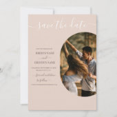 Dusty Pink we doen minimalistisch fotohuwelijk Save The Date (Voorkant)