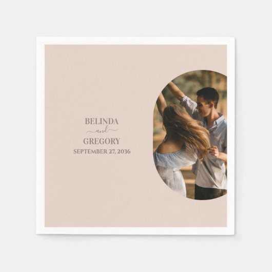 Dusty Pink we doen minimalistisch fotohuwelijk Servet (Voorkant)