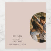 Dusty Pink we doen minimalistisch fotohuwelijk Wijn Etiket (Enkel label)