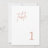 Dusty Pink Weddenningnummer Kaart (Voorkant)