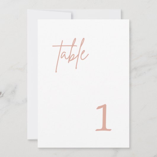 Dusty Pink Weddenningnummer Kaart (Voorkant)