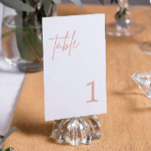 Dusty Pink Weddenningnummer Kaart