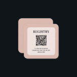 Dusty Pink Wedding Registry QR Code Informatiekaartje<br><div class="desc">A dusty pink wedding registry enclosure card with rounded corners features a QR Code to scan and the wedding website link for your registry and wedding details. CHANGE to any color and MORE colors in our store.</div>