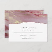 Dusty Pink Wedding RSVP Response Kaart (Voorkant / Achterkant)