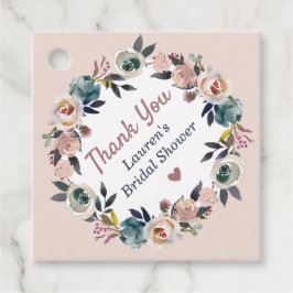 Dusty Pink Wedding Vrijgezellenfeest Floral Dank u Bedankjes Labels