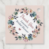 Dusty Pink Wedding Vrijgezellenfeest Floral Dank u Bedankjes Labels (Achterkant)