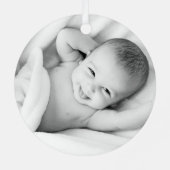 Dusty Pink White Cross Foto Girl Baptism Ornament (Achterkant)