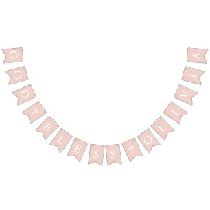 Dusty Pink White Cross Girl Baptism Bunting Flags Vlaggetjes