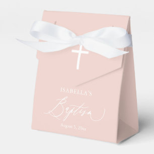 Dusty Pink White Cross Girl Baptisme Favor Box Bedankdoosjes