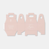 Dusty Pink White Cross Girl Baptisme Favor Box Bedankdoosjes (Uitgevouwen)