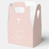Dusty Pink White Cross Girl Baptisme Favor Box Bedankdoosjes (Geopend)