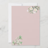 Dusty Pink White Floral Religious Cross Baptisme Kaart (Achterkant)