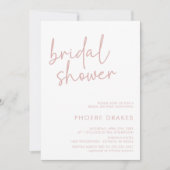 Dusty Pink & White Minimalist Script Vrijgezellenf Kaart (Voorkant)