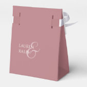 Dusty Pink & White Script bruiloft dank u Bedankdoosjes (Achterkant)