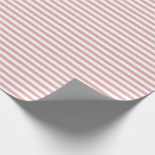 Dusty Pink | white stripe wrapping paper Cadeaupapier (Hoek)