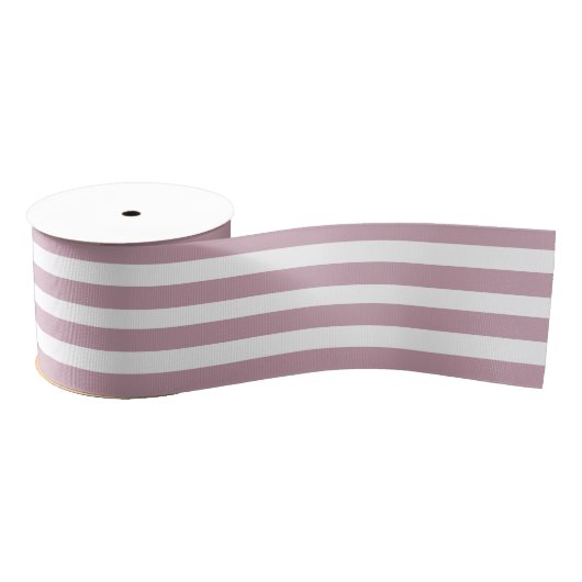 Dusty Pink White Striped Grosgrain Lint (Spoel)