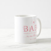 Dusty Pink Wildflower Baby Announcement Coffee Mug Koffiemok (Voorkant rechts)