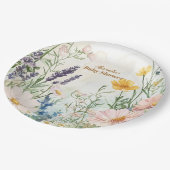 Dusty Pink Wildflower Baby in Bloom Papieren Bordje (Gekanteld)