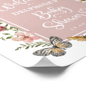 Dusty Pink Wildflower Baby in Bloom Shower Welkom Poster (Hoek)