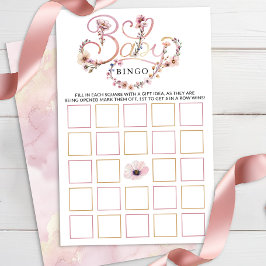 Dusty Pink Wildflower Baby shower Bingo – Boho Flo