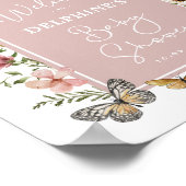 Dusty Pink Wildflower Fairy Baby shower Welkom Poster (Hoek)
