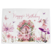 Dusty Pink Wildflower Fairy Verjaardagsfeest Groot Cadeauzakje (Voorkant)